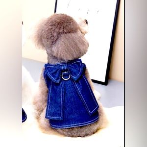 Luxury Denim Jean Dog Harness Velcro Back Leash Clip NWT Size XXL 13-22lbs